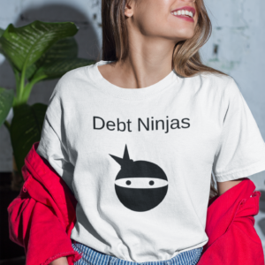 Debt Ninjas Ladies White T Shirt